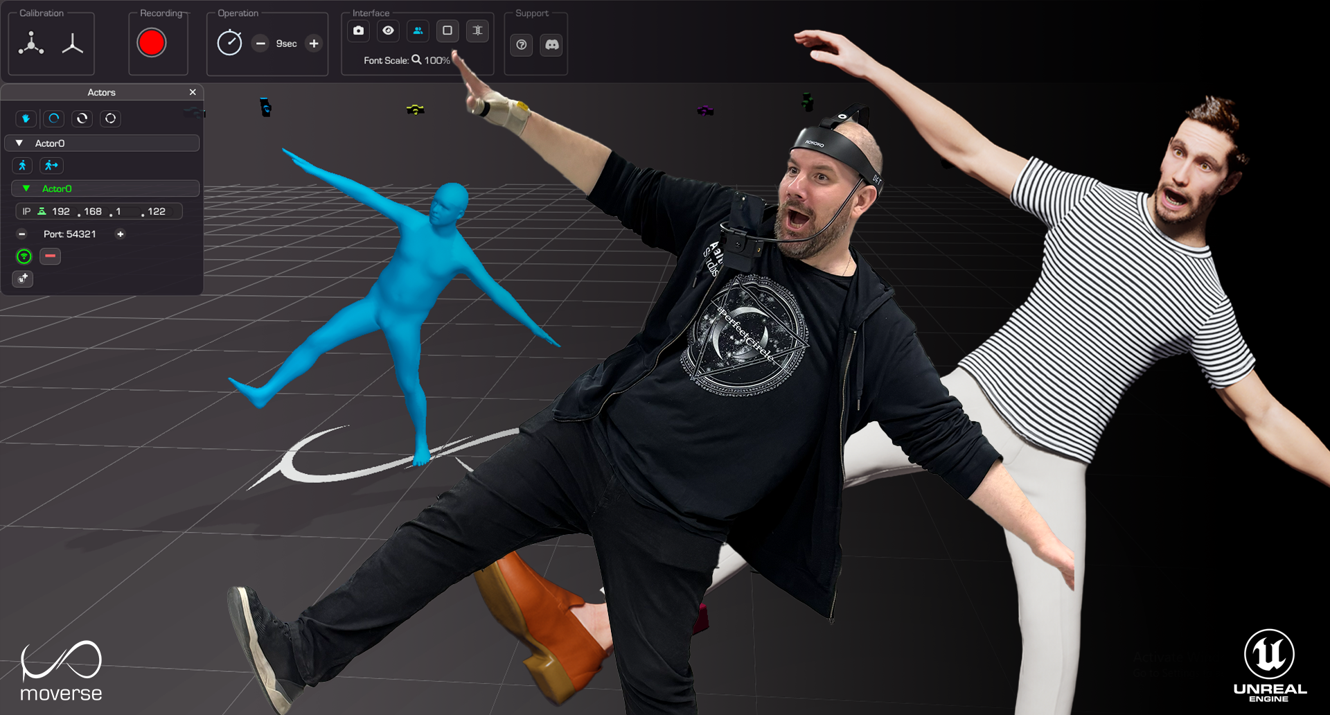 Live 3D previsualization in Moverse Capture Studio