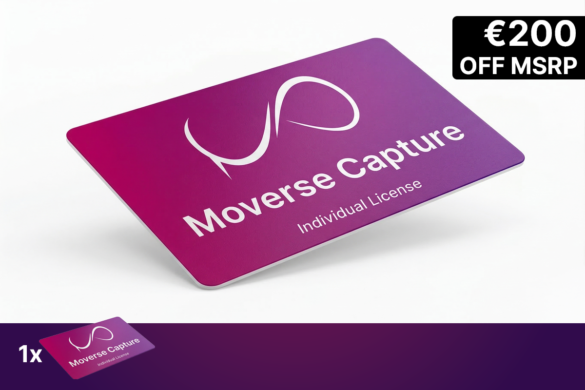 Moverse Capture Individual Software License for markerless motion capture
